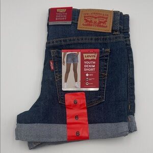 Levi's Classic Blue Denim Youth Shorts Size 6 Youth New